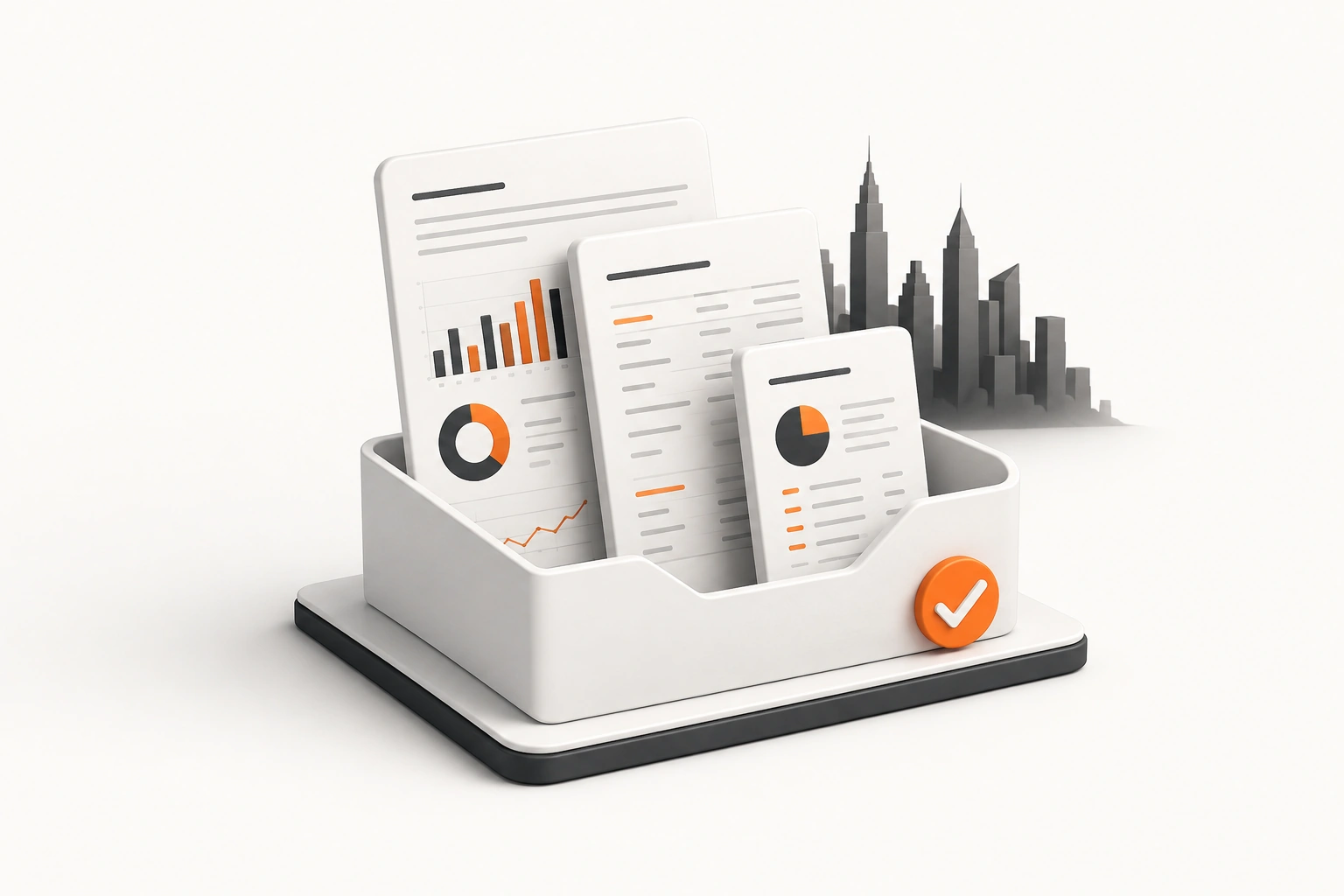 New York business bookkeeping reports illustration