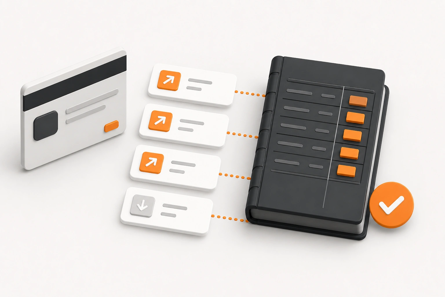 Online payment reconciliation bookkeeping illustration